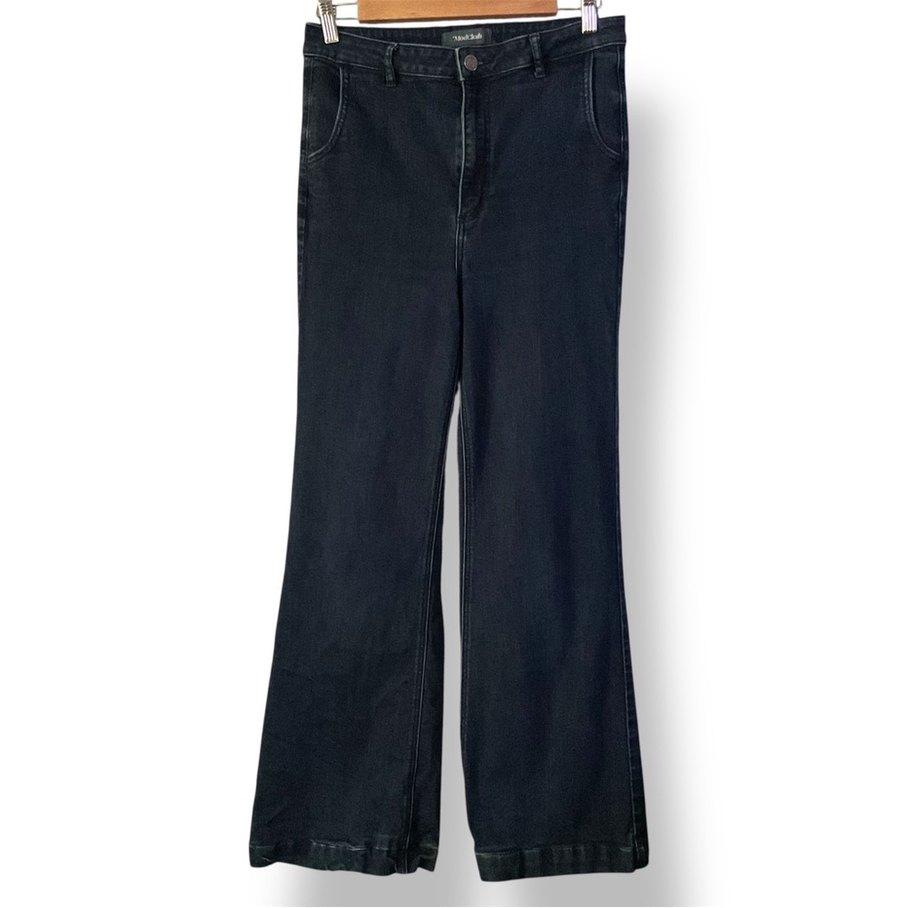 Modcloth The GRIER Wide-leg Jeans Women's Sz 10 Dark Wash Denim High-Rise pants